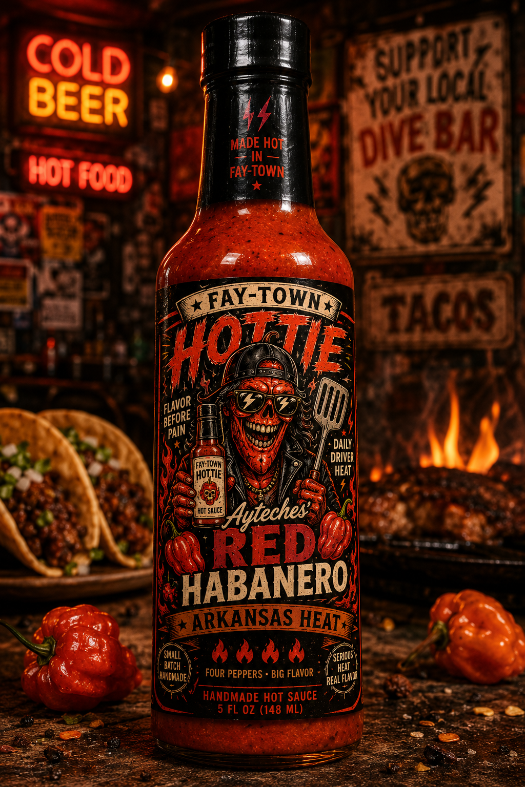 Ayteches Red Habanero bottle