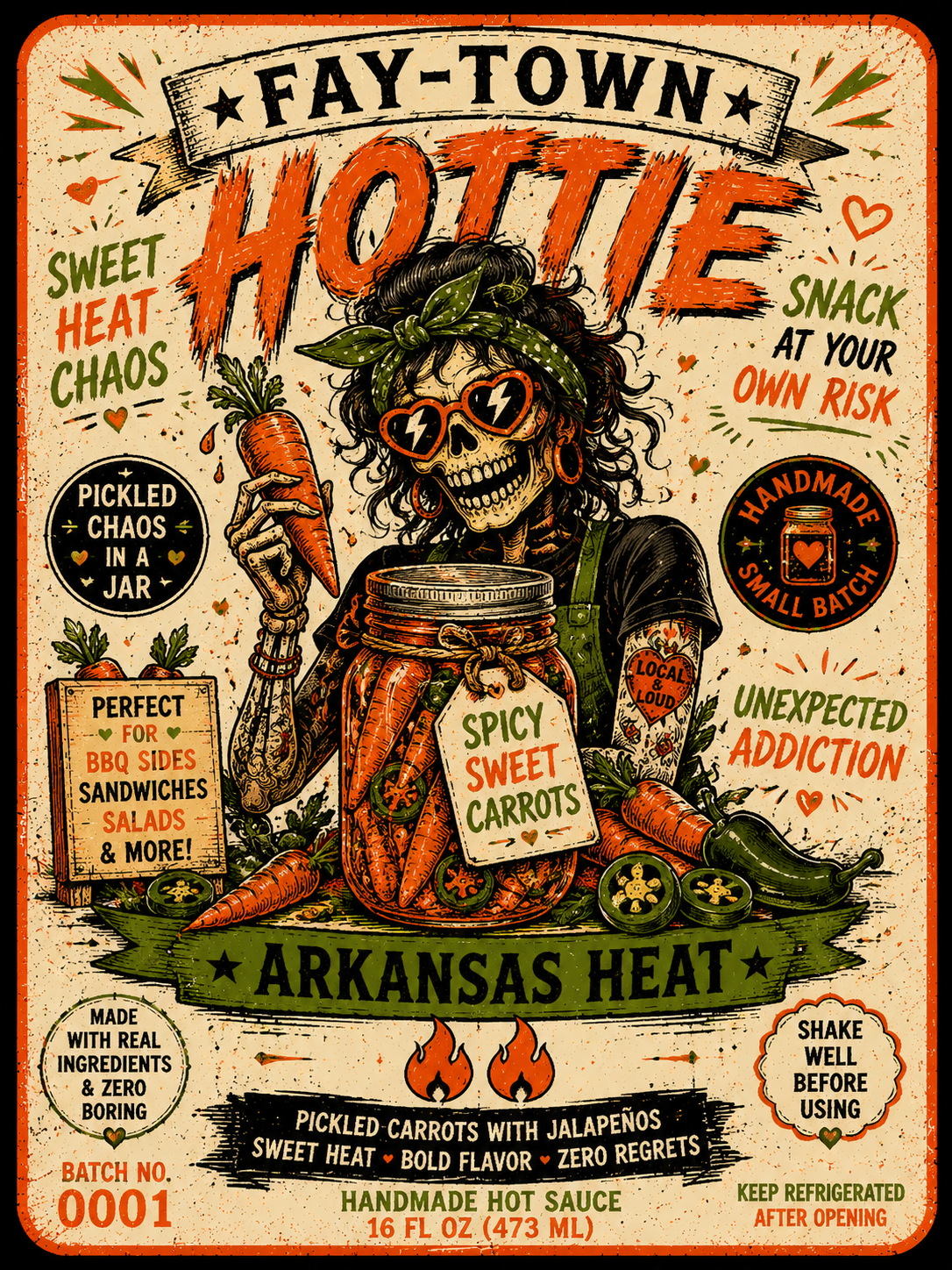 Spicy Sweet Carrots label